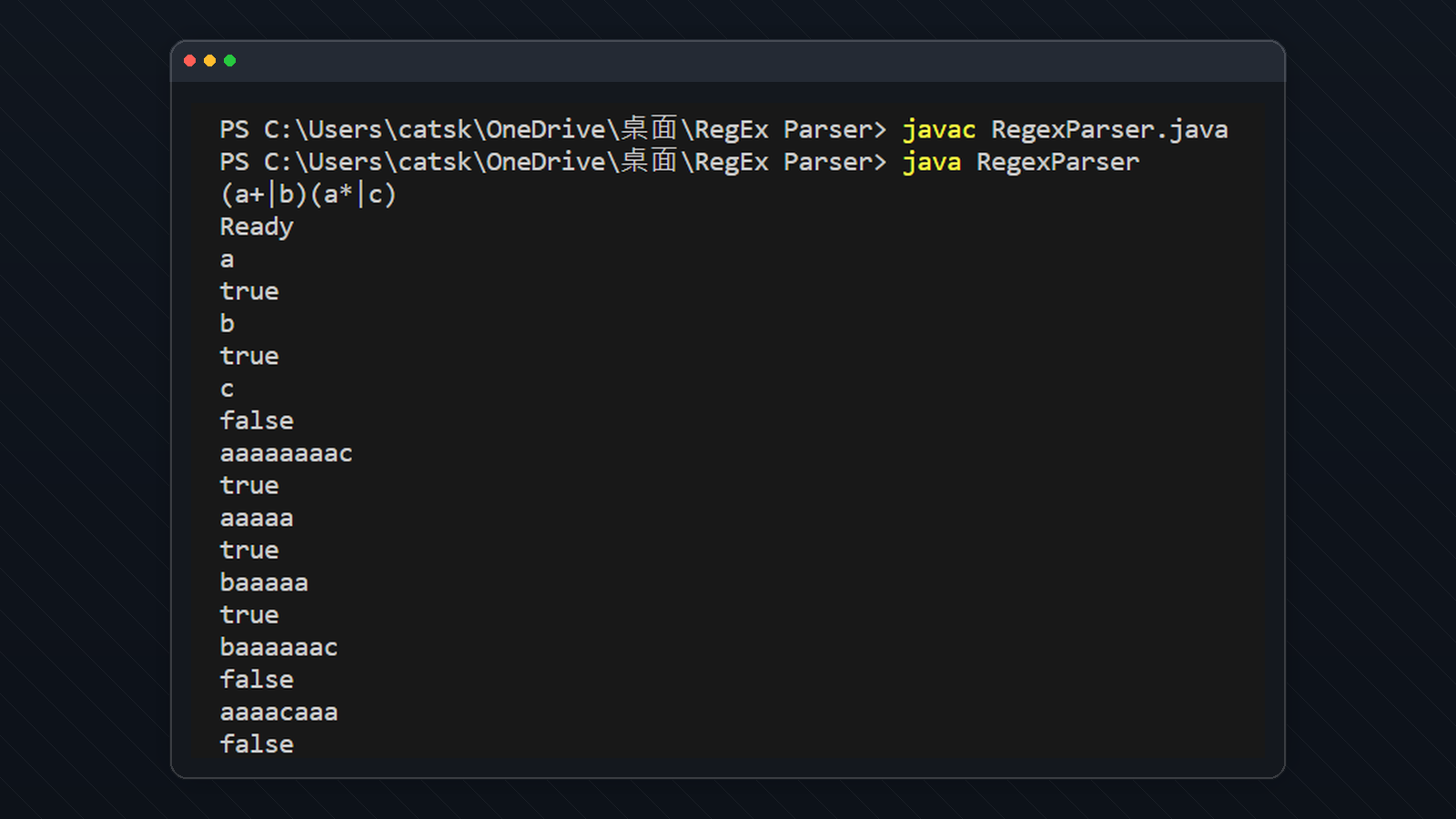Regular Expression Parser